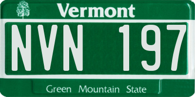 VT license plate NVN197