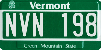 VT license plate NVN198
