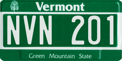 VT license plate NVN201