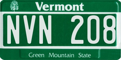 VT license plate NVN208