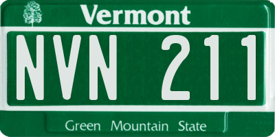 VT license plate NVN211