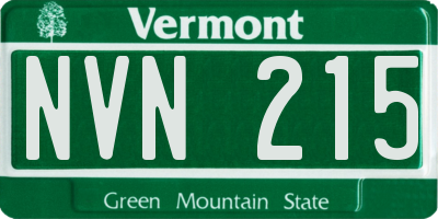 VT license plate NVN215