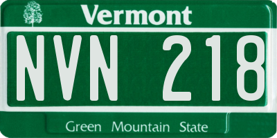 VT license plate NVN218