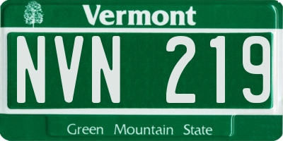 VT license plate NVN219