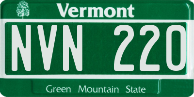 VT license plate NVN220