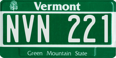 VT license plate NVN221