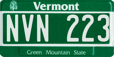 VT license plate NVN223