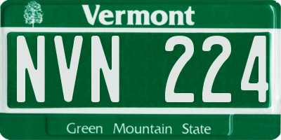 VT license plate NVN224