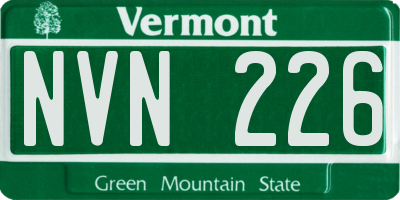 VT license plate NVN226