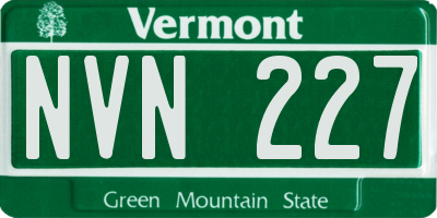 VT license plate NVN227
