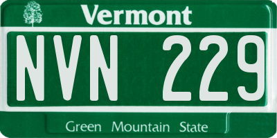 VT license plate NVN229