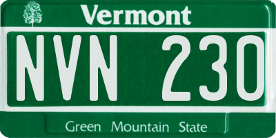 VT license plate NVN230