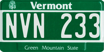 VT license plate NVN233