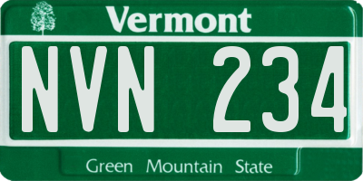 VT license plate NVN234