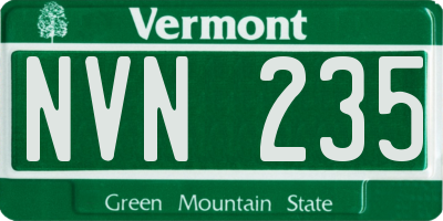 VT license plate NVN235