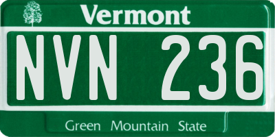 VT license plate NVN236