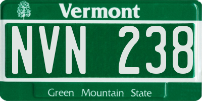 VT license plate NVN238