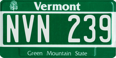 VT license plate NVN239