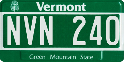VT license plate NVN240