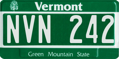 VT license plate NVN242