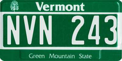 VT license plate NVN243