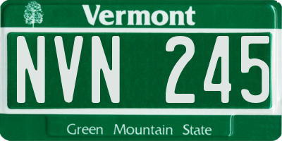 VT license plate NVN245