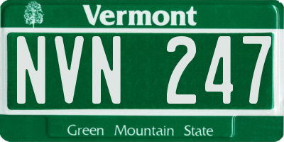VT license plate NVN247