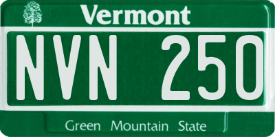 VT license plate NVN250