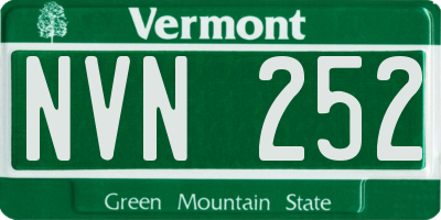 VT license plate NVN252