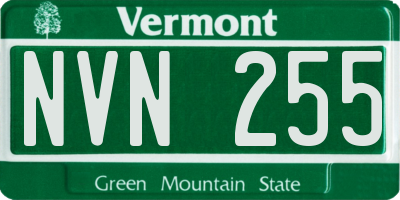 VT license plate NVN255