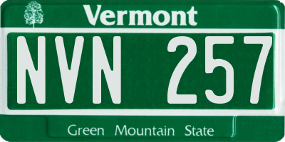 VT license plate NVN257
