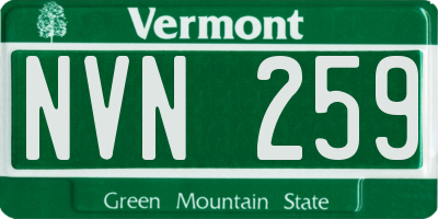 VT license plate NVN259