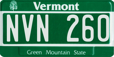 VT license plate NVN260