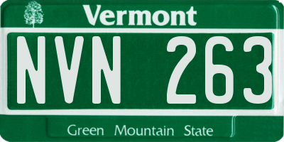 VT license plate NVN263