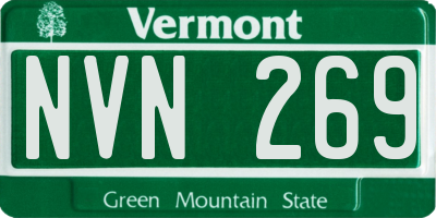 VT license plate NVN269