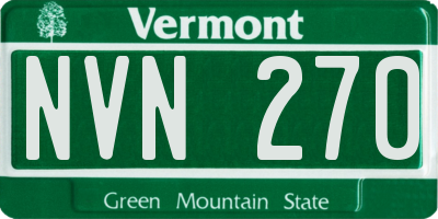 VT license plate NVN270