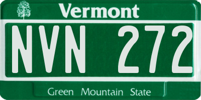 VT license plate NVN272
