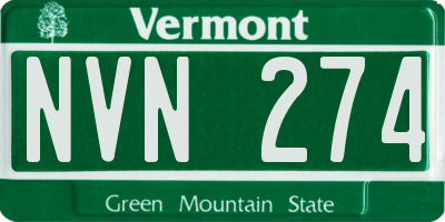 VT license plate NVN274