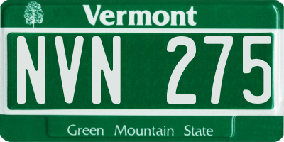 VT license plate NVN275