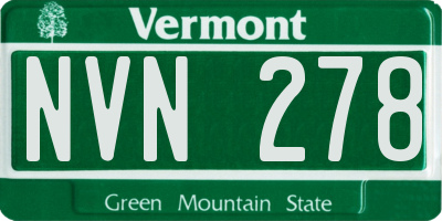 VT license plate NVN278