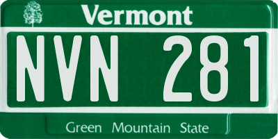 VT license plate NVN281