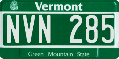 VT license plate NVN285