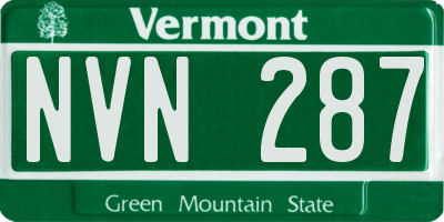 VT license plate NVN287