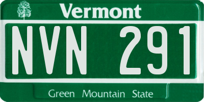 VT license plate NVN291