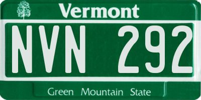 VT license plate NVN292
