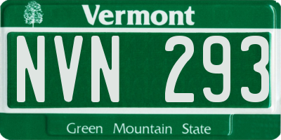 VT license plate NVN293