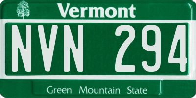 VT license plate NVN294
