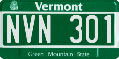 VT license plate NVN301