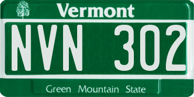 VT license plate NVN302