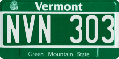 VT license plate NVN303
